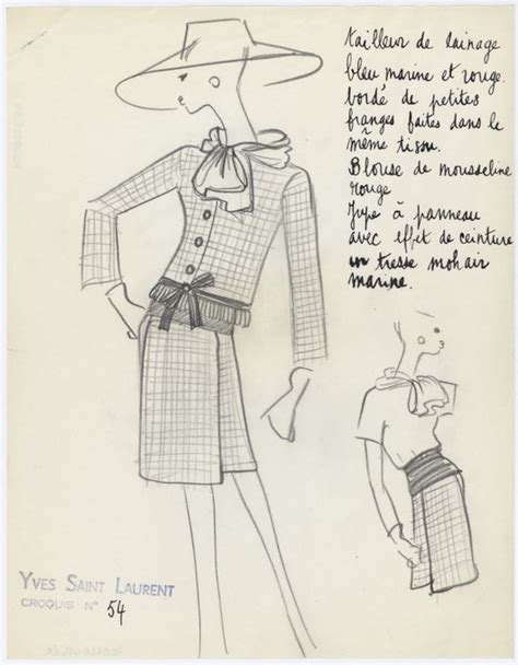 original yves saint laurent sketches|yves Saint Laurent designs.